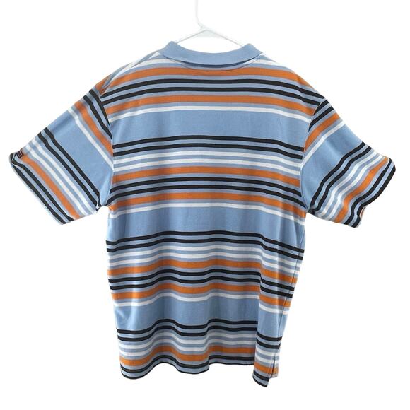 Bugle Boy Short Sleeve Polo Blue with Multicolor Stripes Men Size XL Vintage 90s - Picture 3 of 4